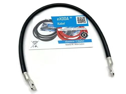 eXODA 25 mm2 M8 M8 Batteriekabel, Schwarz, (50 cm), 99% Kupfer