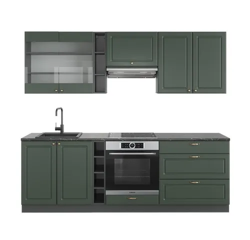 Vicco Küchenzeile Fame-Line Landhaus 235 cm in grün von Vicco