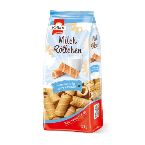 Schulte Milch Waffelröllchen mit hauchzarter Waffel fein luftig 175g