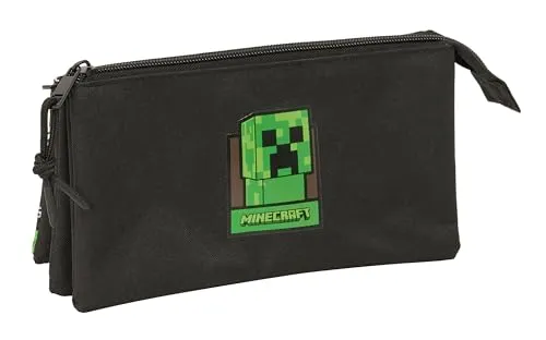 Minecraft Federmäppchen für Kinder, ideal für Kinder im Schulalter, bequem und vielseitig, Qualität und Widerstandsfähigkeit, 22 x 3 x 12 cm