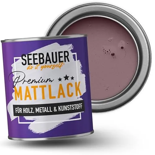 SEEBAUER DIY Mattlack Violett 2,5L - Hochwertiger Hybrid-Lack für Möbel und mehr - Edelmatte Möbel- und Farb-Lackierung mit Hybrid-Technologie für Holz, Metall und Kunststoff. Extrem robust, schnelltrocknend und ideal für Innen- und Außenanwendungen. Perfekt für kreative Projekte mit hohem Deckvermögen.