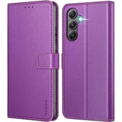 Samsung Galaxy A34 5G Leder Klapphülle Violett mit Magnetverschluss - Elegante Klapphülle für das Samsung Galaxy A34 5G, bietet optimalen Schutz und einen praktischen Magnetverschluss. Ideal für Erwachsene, besonders für Frauen.