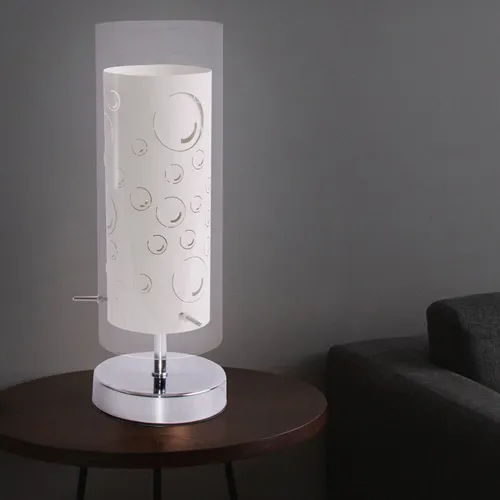 Moderne Tischlampe mit Glas-Schirm – 34 cm H - Stilvolle Tischlampe für Erwachsene mit klarem Glasschirm. Ideal als Leselampe oder Beistelllampe im Schlafzimmer. Energieeffizient und vielseitig einsetzbar.