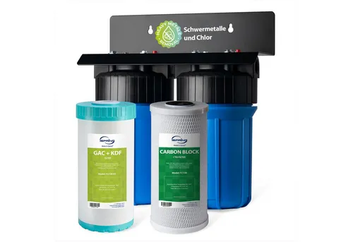 iSpring WGB21B Serie - Wasserfiltersystem - Effizientes Wasserfiltersystem zur Entfernung von Chlor und Schwermetallen. Einfache DIY-Installation mit vormontierter Halterung und praktischem Filterschlüssel für schnellen Filterwechsel.