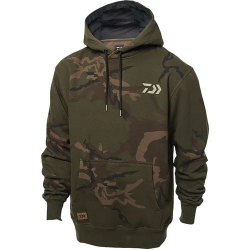 Daiwa Herren Camo Hoodie Größe L - Grün - Herren-Sweatshirt im exklusiven Camo-Design mit Anti-Pilling Funktion, ideal für Angler und Outdoor-Fans, bietet hohen Tragekomfort und Langlebigkeit.