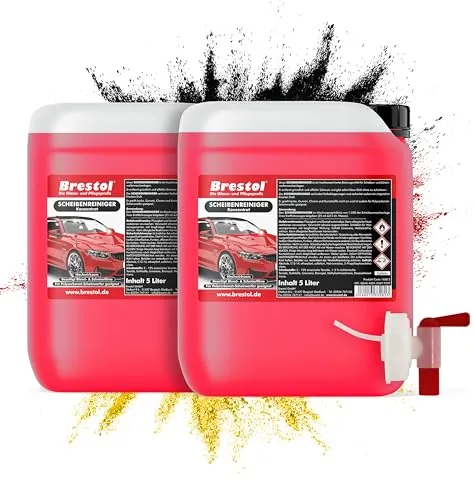 BRESTOL® Scheibenreiniger-Konzentrat für Autos 10 Liter - Für klare Sicht ohne Schlieren – Ergiebiger Reiniger mit starker Reinigungskraft – Ergibt über 2000 Liter gebrauchsfertigen Scheibenreiniger