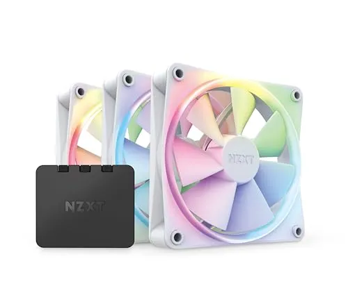 NZXT F120 RGB - Gehäuselüfter, Weiß - Gehäuselüfter mit RGB-Beleuchtung für optimierte Kühlung und stylisches Design, ideal für Gaming-PCs und modifizierte Systeme.