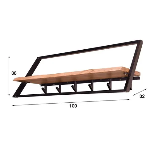 RINGO-Living Kleiderständer RINGO-Living Massivholz Garderobe Nalani in Natur-hell und
