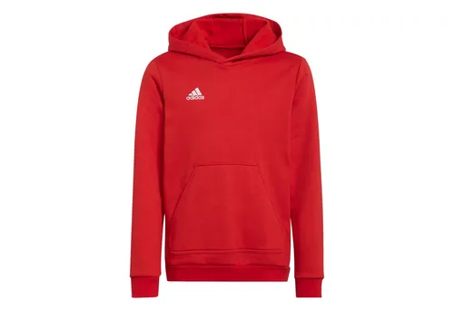 adidas Unisex Kinder Entrada 22 Sweat Hoodie, Team Power red 2, 128 - Hoodie für Kinder mit regulärem Schnitt und weitenregulierbarem Kordelzug, aus 70 % Baumwolle und 30 % recyceltem Polyester, ideal für sportliche Aktivitäten und Freizeit.