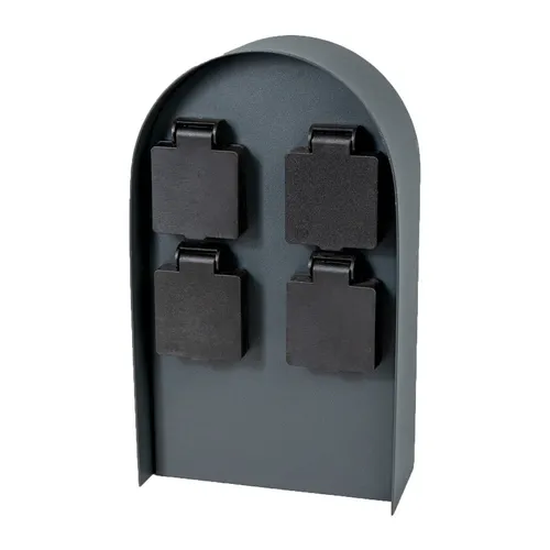 Grafner Gartensteckdose Edelstahl 4-fach - Wetterfeste Außensteckdose mit 4 Anschlüssen, ideal für Garten und Terrasse. Rostbeständig und staubgeschützt – perfekt für den Außenbereich.