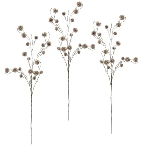 Künstlicher Mini Distelzweig rosé Metallic 3er Set