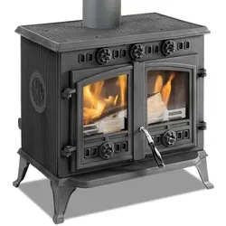 Gusskaminofen Modell JA006 - 9,8kW, Holz & Kohle - Kaminöfen, eleganter Gusskaminofen mit großem Feuerpanorama und effizienter Brennraumtechnik für saubere Verbrennung und langanhaltende Wärme. Ideal für gemütliche Abende.