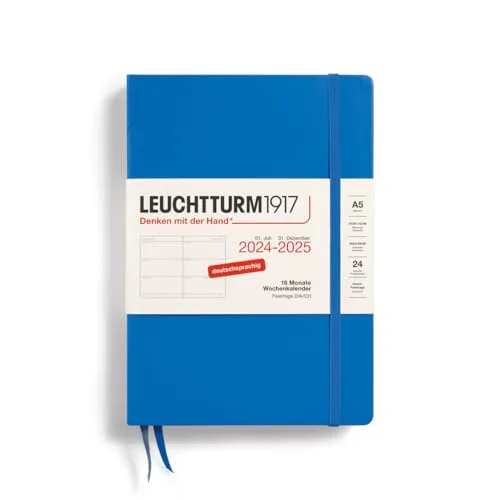 Produktbild LEUCHTTURM1917 370630 Wochenkalender Medium (A5) 2025, 18 Monate, Sky, Deutsch