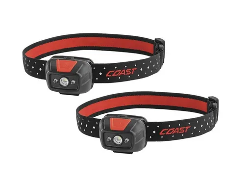 coast LED Stirnlampe 2er SET – dimmbare Kopflampe für Outdoor-Aktivitäten - Das 2er SET dieser LED Stirnlampen bietet stufenlos dimmbares Licht mit bis zu 320 Lumen. Ideal für Joggen, Wandern und Arbeiten. Langlebig und leicht, perfekt für jede Situation im Freien.