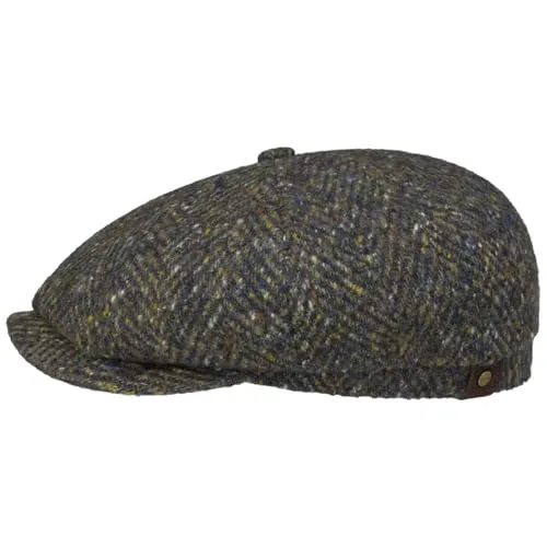 Stetson Hatteras Schildmütze - Hochwertige Wollcap für Damen und Herren - Elegante Schildmütze aus 100% Schurwolle mit atmungsaktivem Baumwollfutter. Ideal für die kalte Jahreszeit, bietet sie hohen Tragekomfort und einen klassischen Look durch das zeitlose Fischgrätmuster.