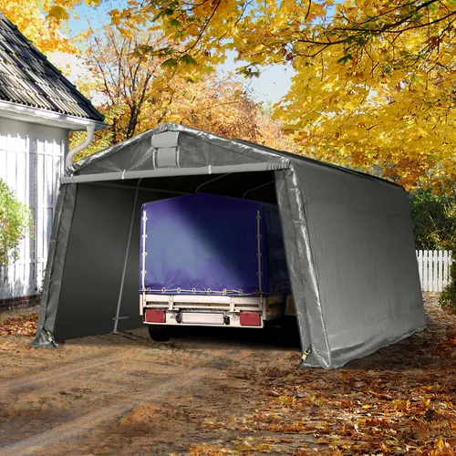 TOOLPORT Zeltgarage 3,3 x 4,7 m - Premium Carport für Ihr Fahrzeug - Pavillons: Robuste Zeltgarage aus PE 600 N, 100% wasserdicht und UV-beständig, idealer Wetterschutz für Fahrzeuge und Gartengeräte.