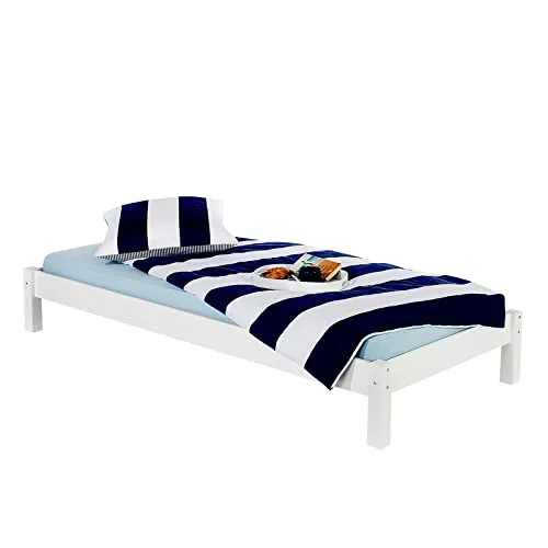 Futonbett Taifun aus massiver Kiefer, 90 x 200 cm - Stilvolles Bettgestell aus nachhaltiger Kiefer, erhältlich in verschiedenen Farben und Größen, ideal für individuelles Schlafzimmer-Design.
