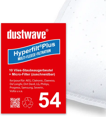 Staubsaugerbeutel | Staubbeutel passend für Grundig: Bodyguard VCC 4950, VCC 4350A, VCC 9450 A / dustwave® Markenstaubbeutel / Germany + inkl. Microfilter 10