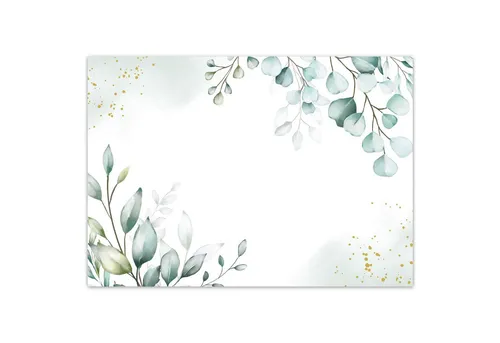 younikat Papierdekoration 100 Tischunterlagen mit Eukalyptus Aquarell Motiv I DIN A3 I dv1437