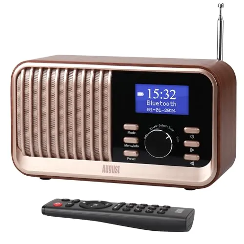August MB450K DAB+/FM Radio mit Bluetooth 5.3 in braun von August