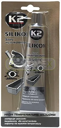 K2 Bond Hochtemperatur-Silikon, bis 350 Grad, grau, 85g