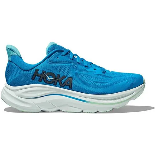 HOKA Clifton 10 Laufschuhe Herren - Hoka Blue-Skyward Blue, Größe 42 2/3 - Laufschuhe für Herren mit atmungsaktivem Jacquard-Obermaterial und Schaumstoff-Zwischensohle; ideal für komfortables Laufen und optimale Dämpfung.