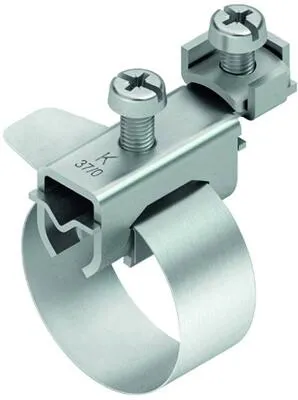 Kleinhuis 37/0 Erdungsbandschelle 130 mm, 2,5-6 mm², Messing, vernickelt