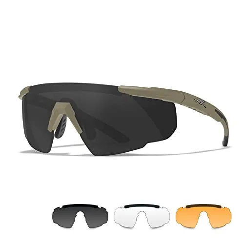 Wiley X Saber Advanced - Schießbrille & Sportbrille für Herren - Sonnenbrillen mit 100% UVA/UVB-Schutz, ideal für Outdoor-Aktivitäten wie Schießen, Laufen und Radfahren. Anpassungsfähiges Design mit verstellbaren Bügeln für höchsten Komfort.