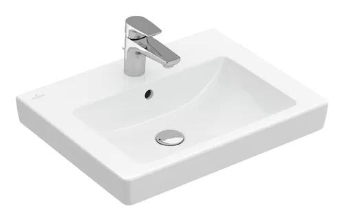 Villeroy & Boch Subway 2.0 Waschbecken 550 x 440 mm - Elegantes Waschtisch mit 1 Hahnloch und CeramicPlus-Beschichtung für einfache Reinigung und Pflege, ideal für modernes Badezimmer.
