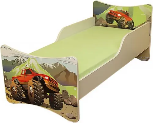 Best for Kids Kinderbett 80x160 cm ohne Matratze mit Rausfallschutz Auto