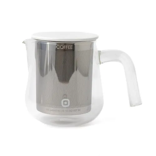 Carl Henkel ARCA X-Tract Glas Kaffeekanne mit Filter 0,6l | Coffee Maker für 2-3 Tassen | Kaffeebereiter mit Kaffeefilter Edelstahl, der warm hält | Kaffeezubereiter | Cold Brew Coffee Maker