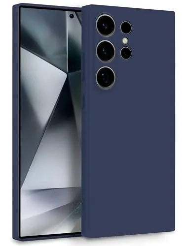 MyGadget Hülle für Samsung Galaxy S25 Ultra - Zweilagige Handyhülle mit Kameraschutz - Cover mit Innenfutter & Silikon außen - Blau - Dunkel Blau