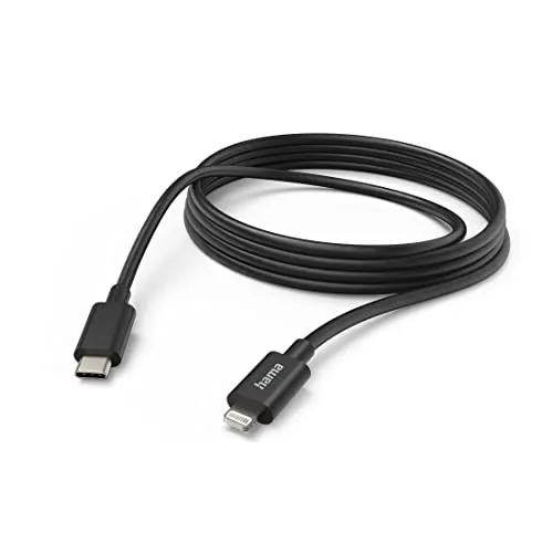 Hama USB C auf Lightning Ladekabel - 3m, MFI-zertifiziertes Schnellladekabel für iPhone 14/13/12/11 Pro Max und iPads, High-Speed-Datenübertragung bis 480 Mbit/s