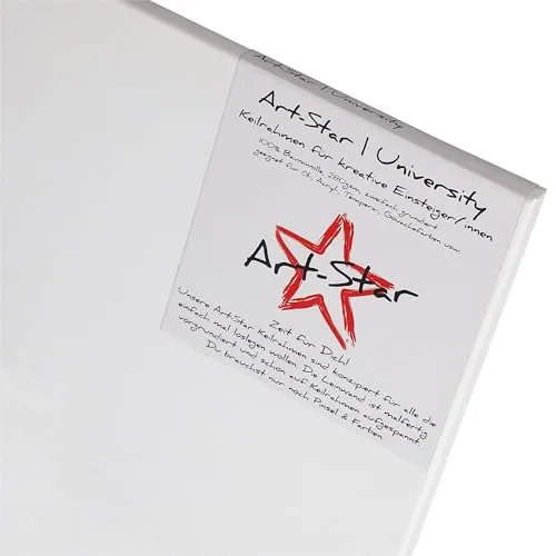 Art-Star UNIVERSITY KEILRAHMEN | 1x Leinwand vorgrundiert, malfertig bespannte Rahmen mit Leinwandtuch zum Bemalen | Format: 18x24cm