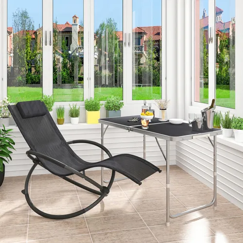 WOLTU Campingtisch Gartentisch Klapptisch Reisetisch höhenverstellbar Schwarz