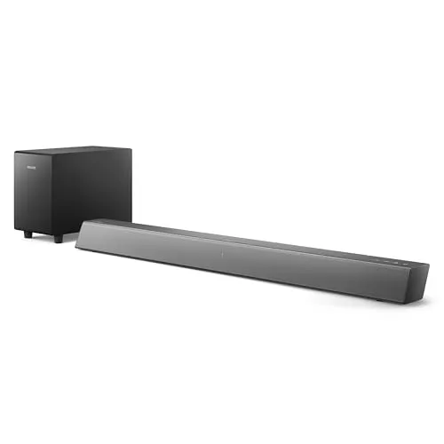 Philips TAB5308 Soundbar 2.1 30W Bluetooth mit Subwoofer - Sonstige, kraftvoller Sound mit drahtlosem Subwoofer für ein beeindruckendes Klangerlebnis zu Hause.