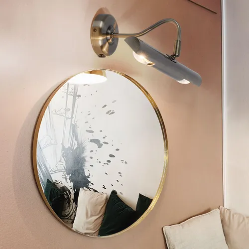 Wandlampe LED Bilderleuchte im Landhaus Stil aus Alt Messing