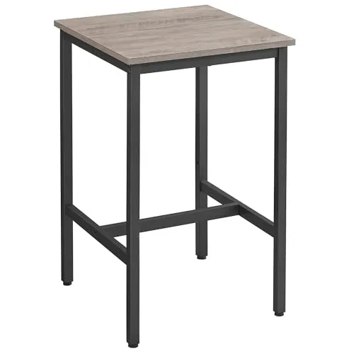 VASAGLE Bartisch, Stehtisch, hoch, mit Stahlgestell, 60 x 60 x 92 cm