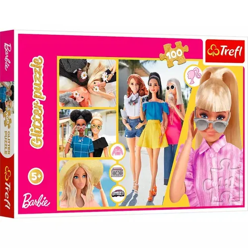 Puzzle 100el Brokat Brokatowa Barbie pudełko Trefl 14830 Trefl 5900511148305