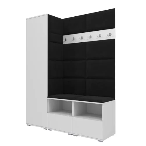 RAVIO Garderoben-Set NELA II mit Schuhschränken in schwarz von RAVIO