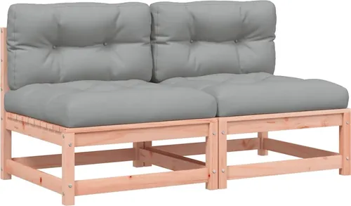 vidaXL Modular Gartensofa ohne Armlehnen 2 STK. mit Kissen von vidaXL