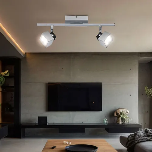 Moderne LED Wandleuchte 2 Flammig Chrom