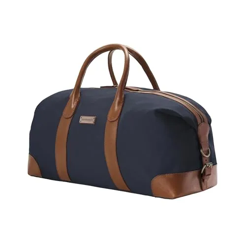DRAKENSBERG Canvas Leder Weekender 'David' - Reisetasche im Vintage-Look, wasserabweisend und erweiterbar auf 60L, ideal für Kurzreisen und Wochenendtrips. Hochwertige Handarbeit aus echtem Leder und robustem Canvas.
