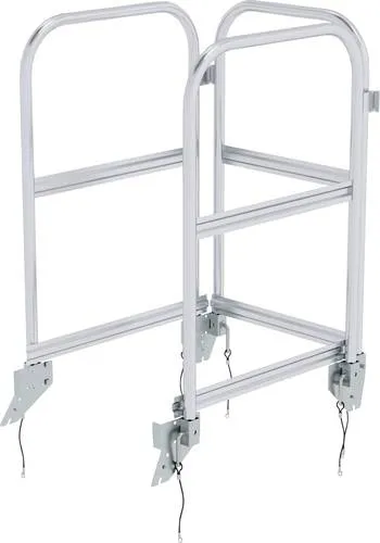 MUNK Günzburger Steigtechnik 50240 Geländer 1St. - Stabil und Sicher - Zubehör für Treppen & Überstiege, stabile Aluminiumkonstruktion mit einfachem werkzeuglosem Stecksystem für sichere Podesttreppen.