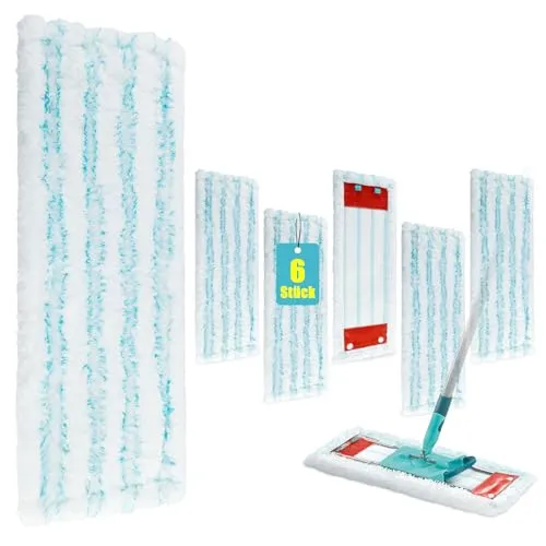 Ersatz-Wischbezüge für Leifheit Profi XL Micro Duo/Profi XL Cotton Plus ,Bodenwischer Ersatzbezug für Leifheit ,Effiziente Mikrofaser Bezüge, Starke Fleckentfernung für Alle Hartböden 6