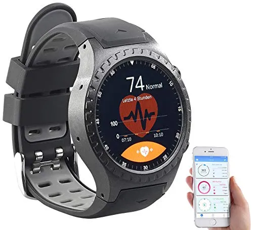 Newgen Medicals Smartwatch SIM GPS: GPS-Handy-Uhr & Smartwatch für iOS & Android, Bluetooth, Herzfrequenz (Armband-Uhr, Bluetooth, SIM-Karte, Herren)