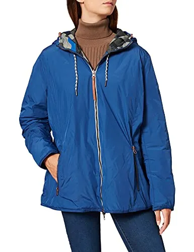 camel active Damen Jacke 3200106R26, Cobalt, Größe 36 - Jacke für Damen, wasserabweisend und winddicht, beidseitig tragbar mit einer Unifarbene und einer Camouflage-Seite, ideal für stilvolle Outdoor-Aktivitäten.