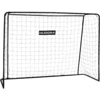HUDORA Fußballtor Solid 25 - Standfestes Outdoor-Tor für Kinder & Erwachsene - Wetterfestes Fußballtor mit stabilem 25mm-Rahmen und engmaschigem Polyester-Netz, ideal für Freizeit & Training, einfach aufzubauen und robust für den Einsatz im Freien.