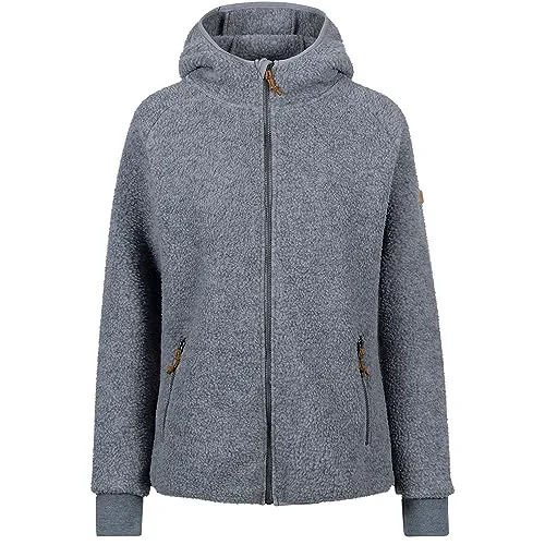 Trespass Sherpa-Fleecejacke für Damen, mit Kapuze, durchgehender Front-Reißverschluss, Airtrap-Spule, grau, 38