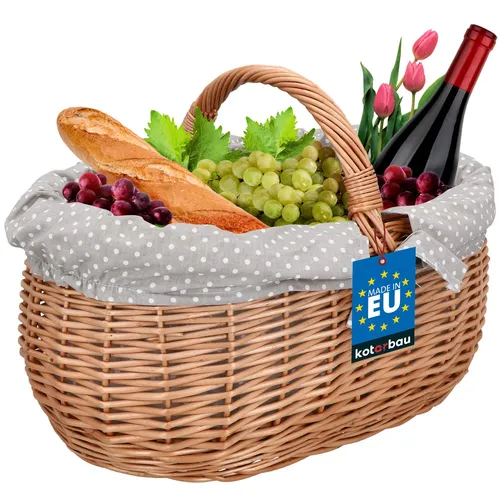 KOTARBAU® Weidenkorb mit Henkel in grau von KOTARBAU